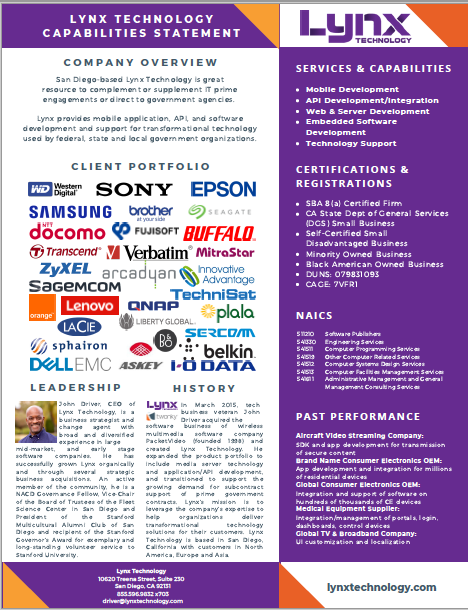 Lynx Capabilities Statement Thumbnail